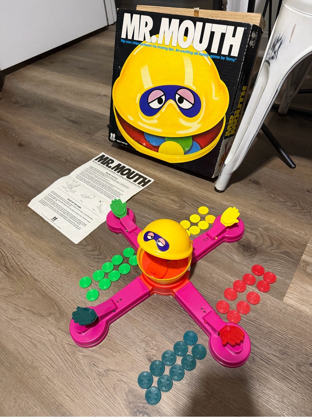 Vintage 1976 Tomy Mr. Mouth Game with Box Works! All Parts Too! No Corrosion!